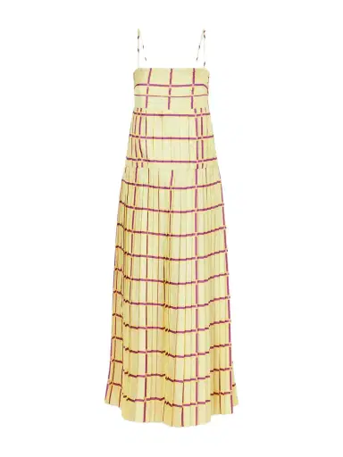 Emilia Wickstead Agata Checked Silk-twill Midi Dress | Thumbnail 1 Emilia Wickstead Agata Checked Silk-twill Midi Dress | Thumbnail 1
