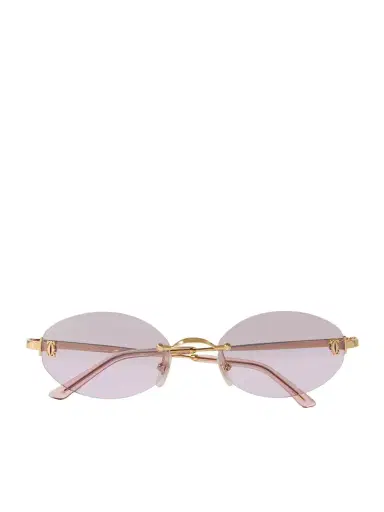 Cartier Eyewear Double C Rimless Oval-frame Gold-tone Sunglasses | Thumbnail 1 Cartier Eyewear Double C Rimless Oval-frame Gold-tone Sunglasses | Thumbnail 1