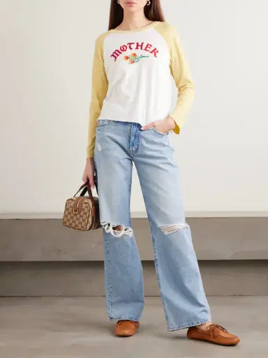 Mother Maven Sneak Distressed High-rise Straight-leg Jeans | Thumbnail 2 Mother Maven Sneak Distressed High-rise Straight-leg Jeans | Thumbnail 2