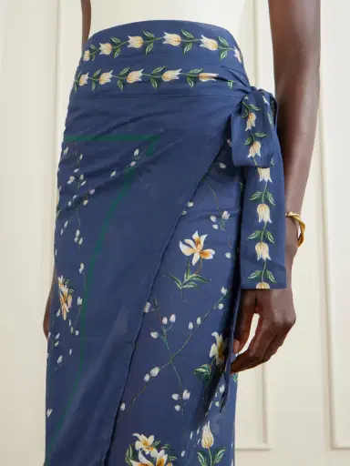Agua by Agua Bendita Floral Print Wrap Cotton And Silk-blend Coverup | Thumbnail 4 Agua by Agua Bendita Floral Print Wrap Cotton And Silk-blend Coverup | Thumbnail 4