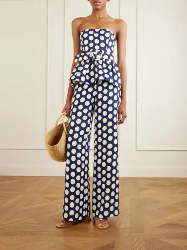 Cara Cara Tilda Strapless Belted Peplum Polka Dot Linen Top | Thumbnail 2 Cara Cara Tilda Strapless Belted Peplum Polka Dot Linen Top | Thumbnail 2