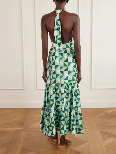 Cristiano Marcheli Anna Printed Silk-blend Satin Halterneck Maxi Dress | Thumbnail 3 Cristiano Marcheli Anna Printed Silk-blend Satin Halterneck Maxi Dress | Thumbnail 3