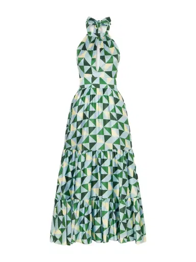 Cristiano Marcheli Anna Printed Silk-blend Satin Halterneck Maxi Dress | Thumbnail 1 Cristiano Marcheli Anna Printed Silk-blend Satin Halterneck Maxi Dress | Thumbnail 1