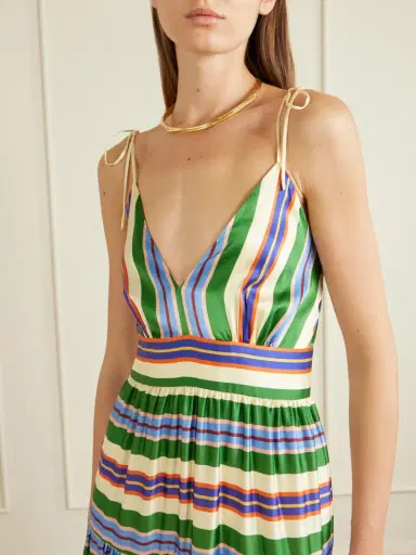 Cristiano Marcheli Allegra Tiered Striped Silk-blend Maxi Dress | Thumbnail 4 Cristiano Marcheli Allegra Tiered Striped Silk-blend Maxi Dress | Thumbnail 4