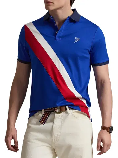 Polo Ralph Lauren Men's Logo Contrast-Striped Cotton Polo Shirt | Thumbnail 3 Polo Ralph Lauren Men's Logo Contrast-Striped Cotton Polo Shirt | Thumbnail 3
