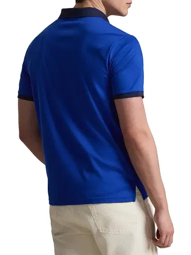 Polo Ralph Lauren Men's Logo Contrast-Striped Cotton Polo Shirt | Thumbnail 4 Polo Ralph Lauren Men's Logo Contrast-Striped Cotton Polo Shirt | Thumbnail 4