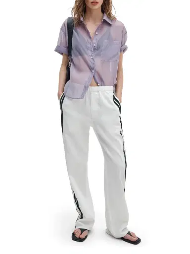 rag & bone Women's Featherweight Logan Striped Denim Track Pants - White Sport - Size XL | Thumbnail 2 rag & bone Women's Featherweight Logan Striped Denim Track Pants - White Sport - Size XL | Thumbnail 2