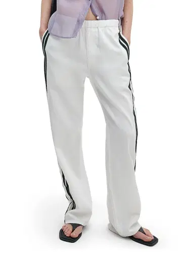 rag & bone Women's Featherweight Logan Striped Denim Track Pants - White Sport - Size XL | Thumbnail 3 rag & bone Women's Featherweight Logan Striped Denim Track Pants - White Sport - Size XL | Thumbnail 3