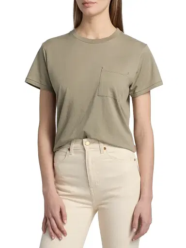 Jamie Haller Women's The Pocket Cotton-Blend T-Shirt - French Grey | Thumbnail 3 Jamie Haller Women's The Pocket Cotton-Blend T-Shirt - French Grey | Thumbnail 3