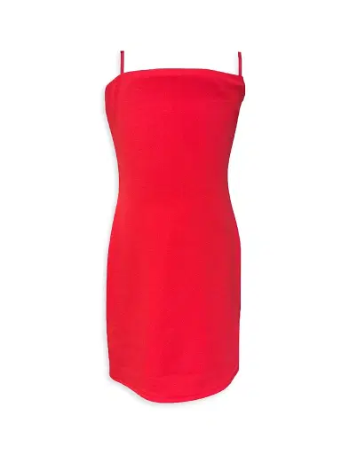 Un Deux Trois Girl's Stretch Crepe Fitted Dress - Tangerine | Thumbnail 1 Un Deux Trois Girl's Stretch Crepe Fitted Dress - Tangerine | Thumbnail 1