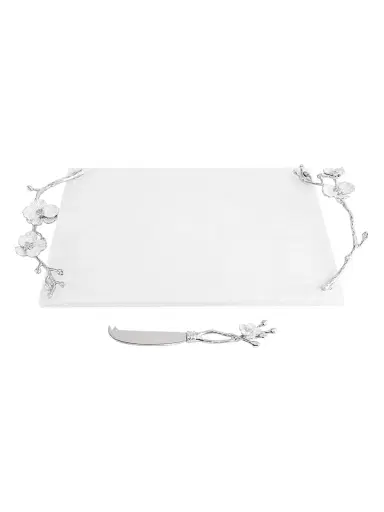 Michael Aram Silver Orchid Cheeseboard & Knife | Thumbnail 2 Michael Aram Silver Orchid Cheeseboard & Knife | Thumbnail 2