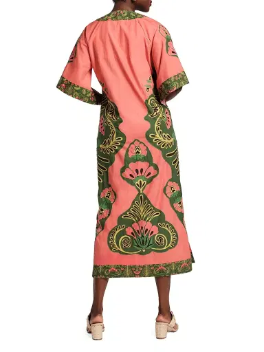 Frances Valentine Women's Delightful Canopy Caftan - Pink Multi - Size Large | Thumbnail 3 Frances Valentine Women's Delightful Canopy Caftan - Pink Multi - Size Large | Thumbnail 3