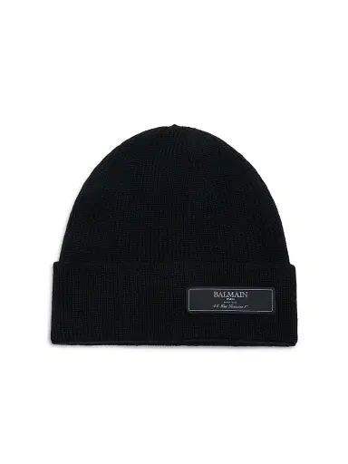 Balmain Men's Wool Beanie - Black | Thumbnail 1 Balmain Men's Wool Beanie - Black | Thumbnail 1