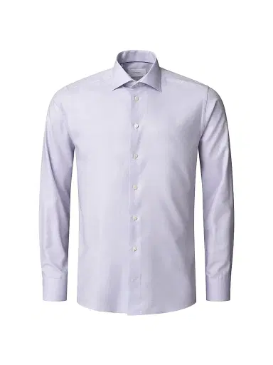 Eton Men's Contemporary-Fit Textured Twill Shirt - Purple - Size 18 | Thumbnail 2 Eton Men's Contemporary-Fit Textured Twill Shirt - Purple - Size 18 | Thumbnail 2