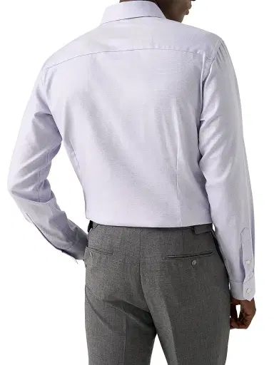 Eton Men's Contemporary-Fit Textured Twill Shirt - Purple - Size 18 | Thumbnail 4 Eton Men's Contemporary-Fit Textured Twill Shirt - Purple - Size 18 | Thumbnail 4