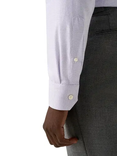 Eton Men's Contemporary-Fit Textured Twill Shirt - Purple - Size 18 | Thumbnail 5 Eton Men's Contemporary-Fit Textured Twill Shirt - Purple - Size 18 | Thumbnail 5
