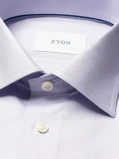 Eton Men's Contemporary-Fit Textured Twill Shirt - Purple - Size 18 | Thumbnail 6 Eton Men's Contemporary-Fit Textured Twill Shirt - Purple - Size 18 | Thumbnail 6