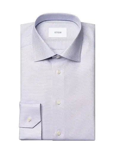 Eton Men's Contemporary-Fit Textured Twill Shirt - Purple - Size 18 | Thumbnail 1 Eton Men's Contemporary-Fit Textured Twill Shirt - Purple - Size 18 | Thumbnail 1