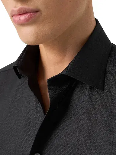 Eton Men's Contemporary-Fit Cotton-Silk Shirt - Black - Size 18 | Thumbnail 5 Eton Men's Contemporary-Fit Cotton-Silk Shirt - Black - Size 18 | Thumbnail 5