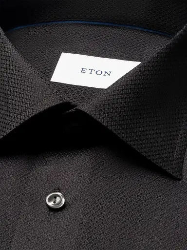 Eton Men's Contemporary-Fit Cotton-Silk Shirt - Black - Size 18 | Thumbnail 6 Eton Men's Contemporary-Fit Cotton-Silk Shirt - Black - Size 18 | Thumbnail 6