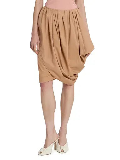 Chloé Women's Pleated Cotton A-Line Miniskirt - Reef Shell | Thumbnail 3 Chloé Women's Pleated Cotton A-Line Miniskirt - Reef Shell | Thumbnail 3