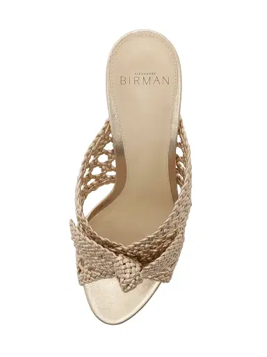 Alexandre Birman Women's Belinda 75MM Woven Leather Mules - Golden | Thumbnail 4 Alexandre Birman Women's Belinda 75MM Woven Leather Mules - Golden | Thumbnail 4