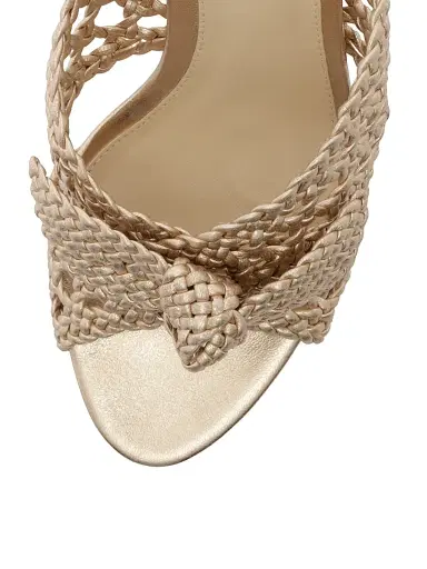 Alexandre Birman Women's Belinda 75MM Woven Leather Mules - Golden | Thumbnail 5 Alexandre Birman Women's Belinda 75MM Woven Leather Mules - Golden | Thumbnail 5