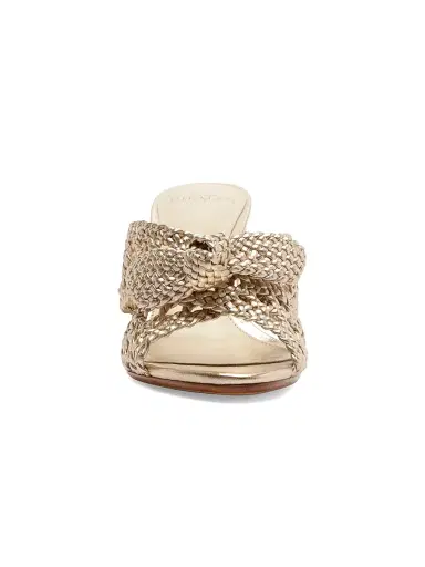 Alexandre Birman Women's Belinda 75MM Woven Leather Mules - Golden | Thumbnail 7 Alexandre Birman Women's Belinda 75MM Woven Leather Mules - Golden | Thumbnail 7