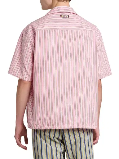 Marni Men's Striped Cotton Poplin Oversized Button-Front Shirt - Rose | Thumbnail 5 Marni Men's Striped Cotton Poplin Oversized Button-Front Shirt - Rose | Thumbnail 5