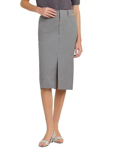 Jil Sander Women's Cut-Out Wool Pencil Skirt - Shadow | Thumbnail 3 Jil Sander Women's Cut-Out Wool Pencil Skirt - Shadow | Thumbnail 3