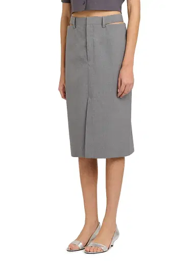 Jil Sander Women's Cut-Out Wool Pencil Skirt - Shadow | Thumbnail 4 Jil Sander Women's Cut-Out Wool Pencil Skirt - Shadow | Thumbnail 4