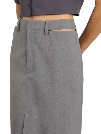 Jil Sander Women's Cut-Out Wool Pencil Skirt - Shadow | Thumbnail 6 Jil Sander Women's Cut-Out Wool Pencil Skirt - Shadow | Thumbnail 6