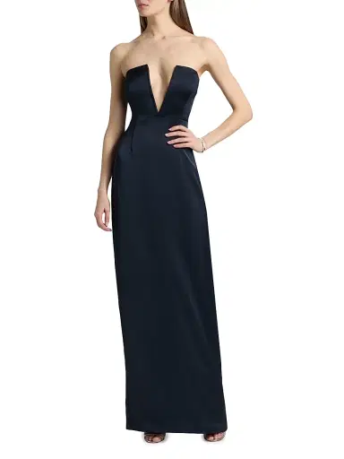 Ramy Brook Women's Raquel Strapless V-Neck Column Gown - Navy | Thumbnail 3 Ramy Brook Women's Raquel Strapless V-Neck Column Gown - Navy | Thumbnail 3