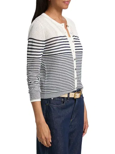 rag & bone Women's Daisy Striped Cardigan - White | Thumbnail 4 rag & bone Women's Daisy Striped Cardigan - White | Thumbnail 4