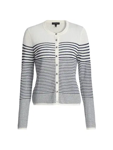 rag & bone Women's Daisy Striped Cardigan - White | Thumbnail 1 rag & bone Women's Daisy Striped Cardigan - White | Thumbnail 1