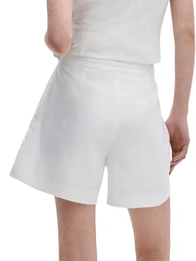 rag & bone Women's Chappell Linen-Blend Pleated Shorts - White | Thumbnail 4 rag & bone Women's Chappell Linen-Blend Pleated Shorts - White | Thumbnail 4