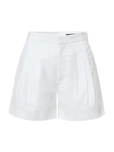 rag & bone Women's Chappell Linen-Blend Pleated Shorts - White | Thumbnail 1 rag & bone Women's Chappell Linen-Blend Pleated Shorts - White | Thumbnail 1