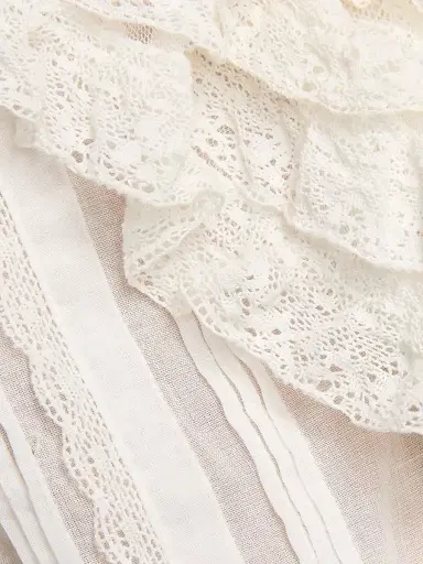 DÔEN Women's Bernadette Lace Ruffle Top - Salt - Size XS | Thumbnail 7 DÔEN Women's Bernadette Lace Ruffle Top - Salt - Size XS | Thumbnail 7