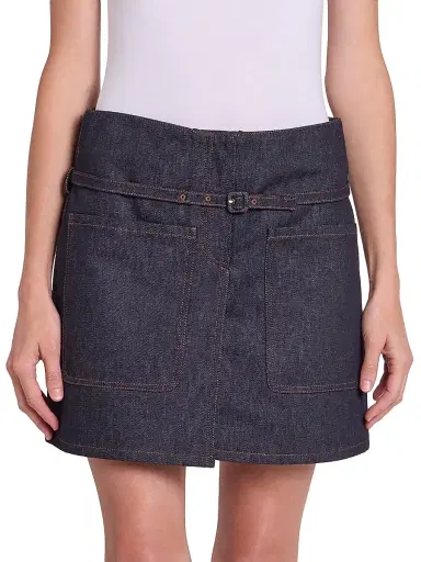 Courrèges Women's Cotton Denim Miniskirt - Brut | Thumbnail 3 Courrèges Women's Cotton Denim Miniskirt - Brut | Thumbnail 3