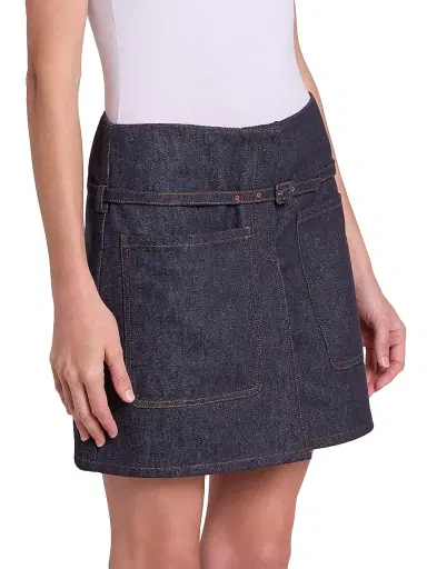 Courrèges Women's Cotton Denim Miniskirt - Brut | Thumbnail 4 Courrèges Women's Cotton Denim Miniskirt - Brut | Thumbnail 4