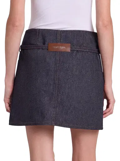 Courrèges Women's Cotton Denim Miniskirt - Brut | Thumbnail 5 Courrèges Women's Cotton Denim Miniskirt - Brut | Thumbnail 5