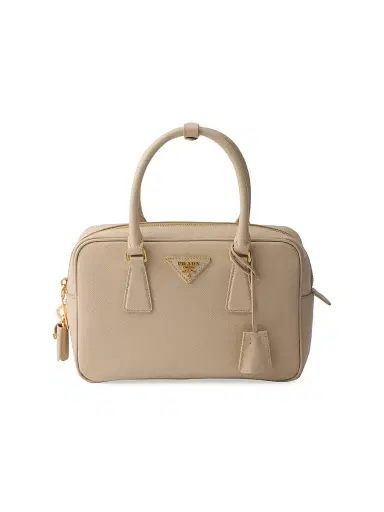 Prada Women's Saffiano Leather Top-Handle Bag - Beige Khaki | Thumbnail 1 Prada Women's Saffiano Leather Top-Handle Bag - Beige Khaki | Thumbnail 1