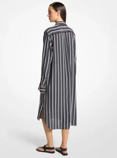 Michael Kors Collection Striped Silk Crepe De Chine Shirtdress | Thumbnail 2 Michael Kors Collection Striped Silk Crepe De Chine Shirtdress | Thumbnail 2