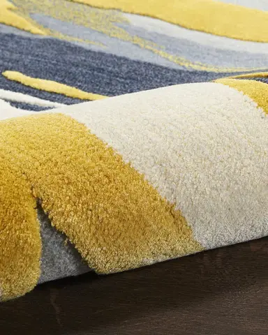 Nourison Abstract Gold Hand-Tufted Rug | Thumbnail 3 Nourison Abstract Gold Hand-Tufted Rug | Thumbnail 3
