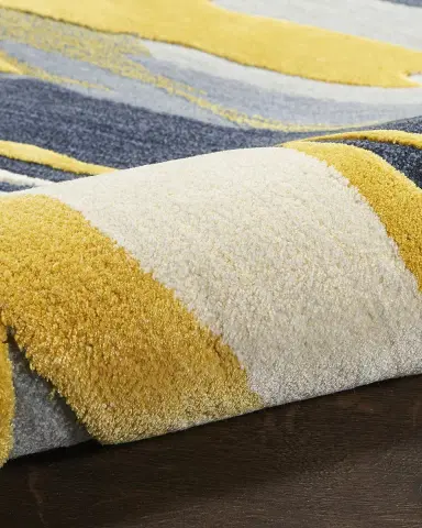Nourison Abstract Gold Hand-Tufted Rug | Thumbnail 3 Nourison Abstract Gold Hand-Tufted Rug | Thumbnail 3
