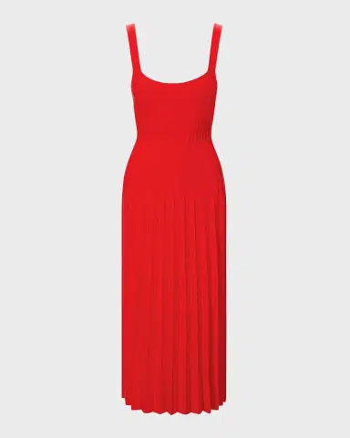 Staud Ellison Square-Neck Sleeveless Stitched Midi Dress | Thumbnail 2 Staud Ellison Square-Neck Sleeveless Stitched Midi Dress | Thumbnail 2