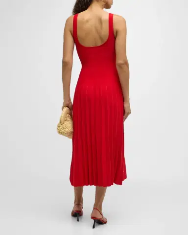 Staud Ellison Square-Neck Sleeveless Stitched Midi Dress | Thumbnail 7 Staud Ellison Square-Neck Sleeveless Stitched Midi Dress | Thumbnail 7