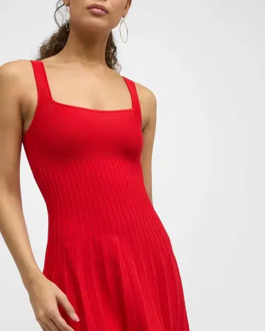 Staud Ellison Square-Neck Sleeveless Stitched Midi Dress | Thumbnail 8 Staud Ellison Square-Neck Sleeveless Stitched Midi Dress | Thumbnail 8