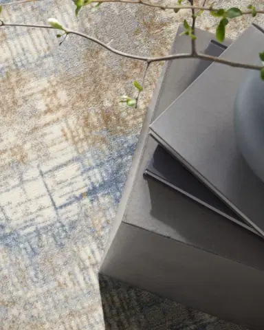 Calvin Klein Rush Blue/Beige Power-Loomed Rug | Thumbnail 4 Calvin Klein Rush Blue/Beige Power-Loomed Rug | Thumbnail 4