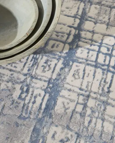 Calvin Klein Rush Ivory/Blue Power-Loomed Rug | Thumbnail 5 Calvin Klein Rush Ivory/Blue Power-Loomed Rug | Thumbnail 5